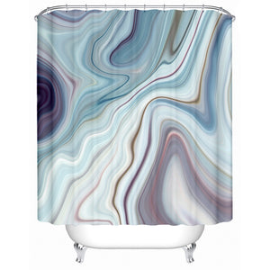 Colorful Marble Stone Swirl Print Bathroom Shower Curtain