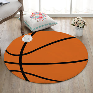 Round Orange Basketball Floor Mat Rug