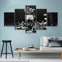 5-Piece Black & White Muhammad Ali Boxing Wall Art