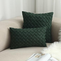 Blue / Green / Gray Weaved Faux Suede Throw Pillow Cover