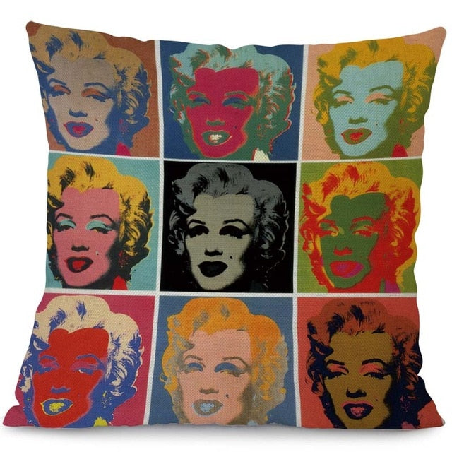 18" Retro Marilyn Monroe Portrait Throw Pillow Cover