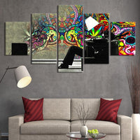 5-Piece Psychedelic Apartment Wall Graffiti Canvas Wall Art