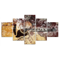 5-Piece Abstract Musical Acoustic Guitar Canvas Wall Art