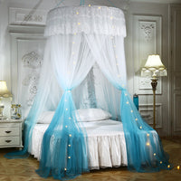 White 47" Round Two-Tone Hanging Bed Canopy