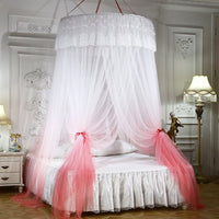 White 47" Round Two-Tone Hanging Bed Canopy