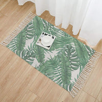 Woven Tropical Palm Leaf Pattern Accent Throw Rug