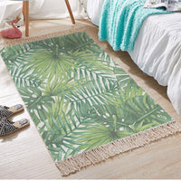 Woven Tropical Palm Leaf Pattern Accent Throw Rug