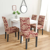 Vintage Textured Floral Jacquard Dining Chair Cover