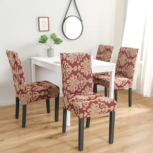 Vintage Textured Floral Jacquard Dining Chair Cover