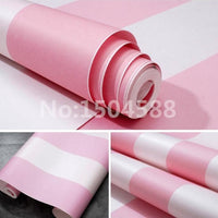 Traditional Simple Girl's Pink Striped Wallpaper