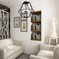 Traditional 3D Embossed Vinyl White Brick Wallpaper