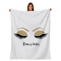 Women's Eyelashes Beautiful Eyes Fleece Throw Blanket