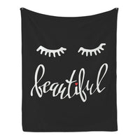 Women's Eyelashes Beautiful Eyes Fleece Throw Blanket