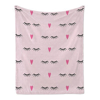 Women's Eyelashes Beautiful Eyes Fleece Throw Blanket