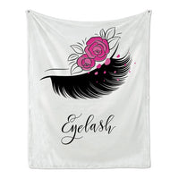 Women's Eyelashes Beautiful Eyes Fleece Throw Blanket