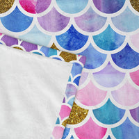 Magical Mermaid Scale Pattern Fleece Throw Blanket