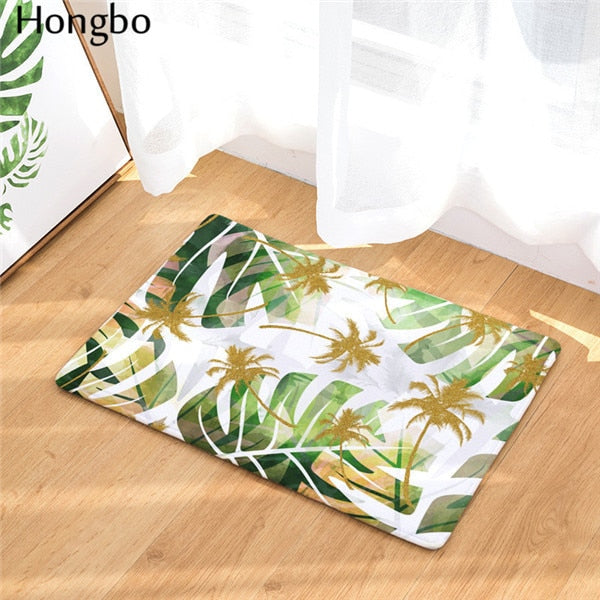 Multi-Color Tropical Leaf Print Door / Floor Mat