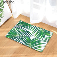 Multi-Color Tropical Leaf Print Door / Floor Mat