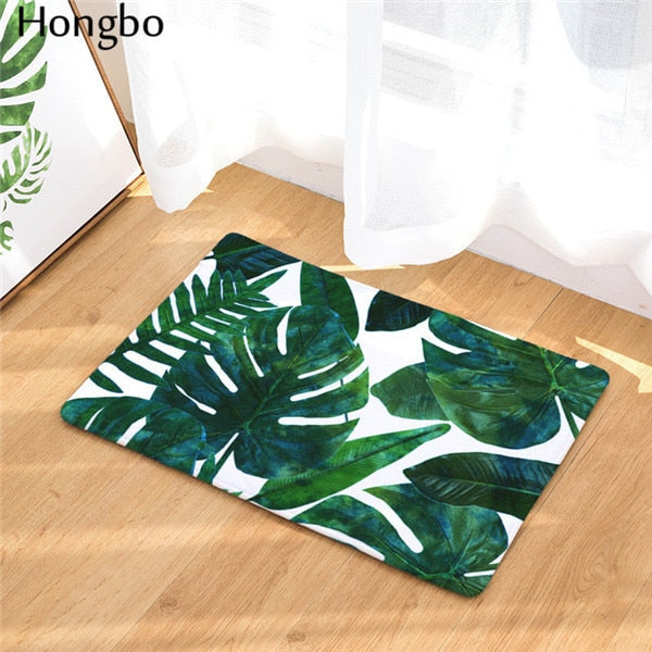 Multi-Color Tropical Leaf Print Door / Floor Mat
