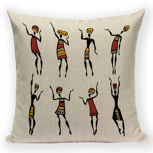 18" Multi-Color African Tribal Print Throw Pillow Cover