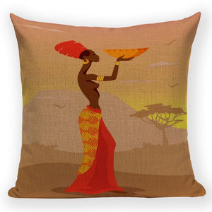 18" Multi-Color African Tribal Print Throw Pillow Cover