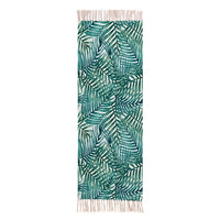 Woven Tropical Palm Leaf Pattern Accent Throw Rug