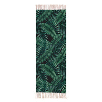 Woven Tropical Palm Leaf Pattern Accent Throw Rug