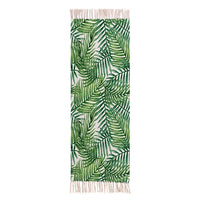 Woven Tropical Palm Leaf Pattern Accent Throw Rug