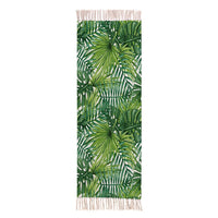 Woven Tropical Palm Leaf Pattern Accent Throw Rug