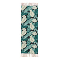 Woven Tropical Palm Leaf Pattern Accent Throw Rug