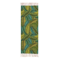 Woven Tropical Palm Leaf Pattern Accent Throw Rug