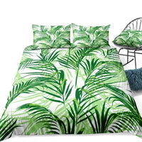 2/3-Piece Green Tropical Palm Fronds Duvet Cover Set