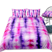 2/3-Piece Striped Purple & Pink Tie-Dye Duvet Cover Set