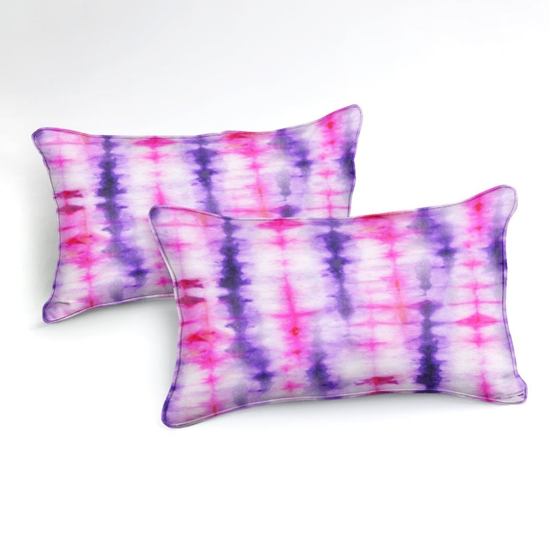 2/3-Piece Striped Purple & Pink Tie-Dye Duvet Cover Set