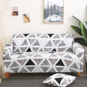 Black & White Abstract Triangle Pattern Sofa Couch Cover