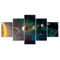5-Piece Space Solar System Planets Canvas Wall Art