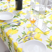 Yellow Lemon Fruit Pattern Waterproof Tablecloth