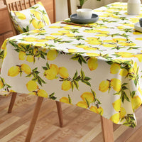 Yellow Lemon Fruit Pattern Waterproof Tablecloth