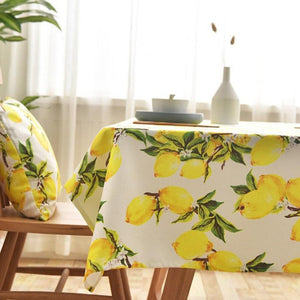 Yellow Lemon Fruit Pattern Waterproof Tablecloth