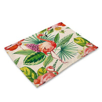 Tropical Pink Flamingo Palm Print Table Placemat