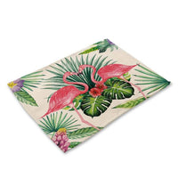 Tropical Pink Flamingo Palm Print Table Placemat