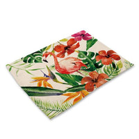 Tropical Pink Flamingo Palm Print Table Placemat