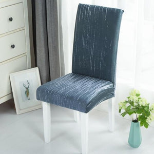 Gradient Striped Ripple Pattern Dining Chair Cover