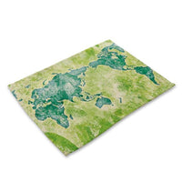 Multi-Color Abstract / Vintage World Map Table Placemat