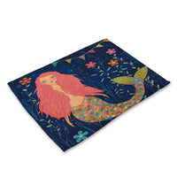 Vintage Cartoon Mermaid Print Table Placemat