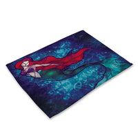 Vintage Cartoon Mermaid Print Table Placemat