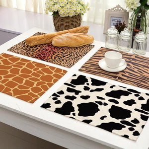 Natural Wild Animal Print Pattern Table Placemat