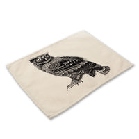 Black & White Boho Pattern Animal Print Table Placemat