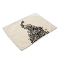 Black & White Boho Pattern Animal Print Table Placemat