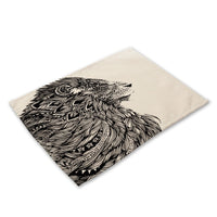 Black & White Boho Pattern Animal Print Table Placemat